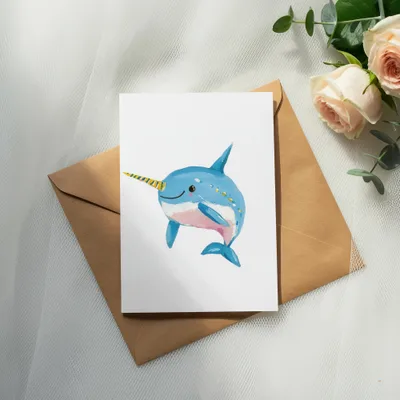 Preppy Cute Narwhal Clipart, Kawaii Sea Animal PNG, Printable Sticker File, Rainbow Pastel Artwork, Trendy Girly Graphic, Digital Download