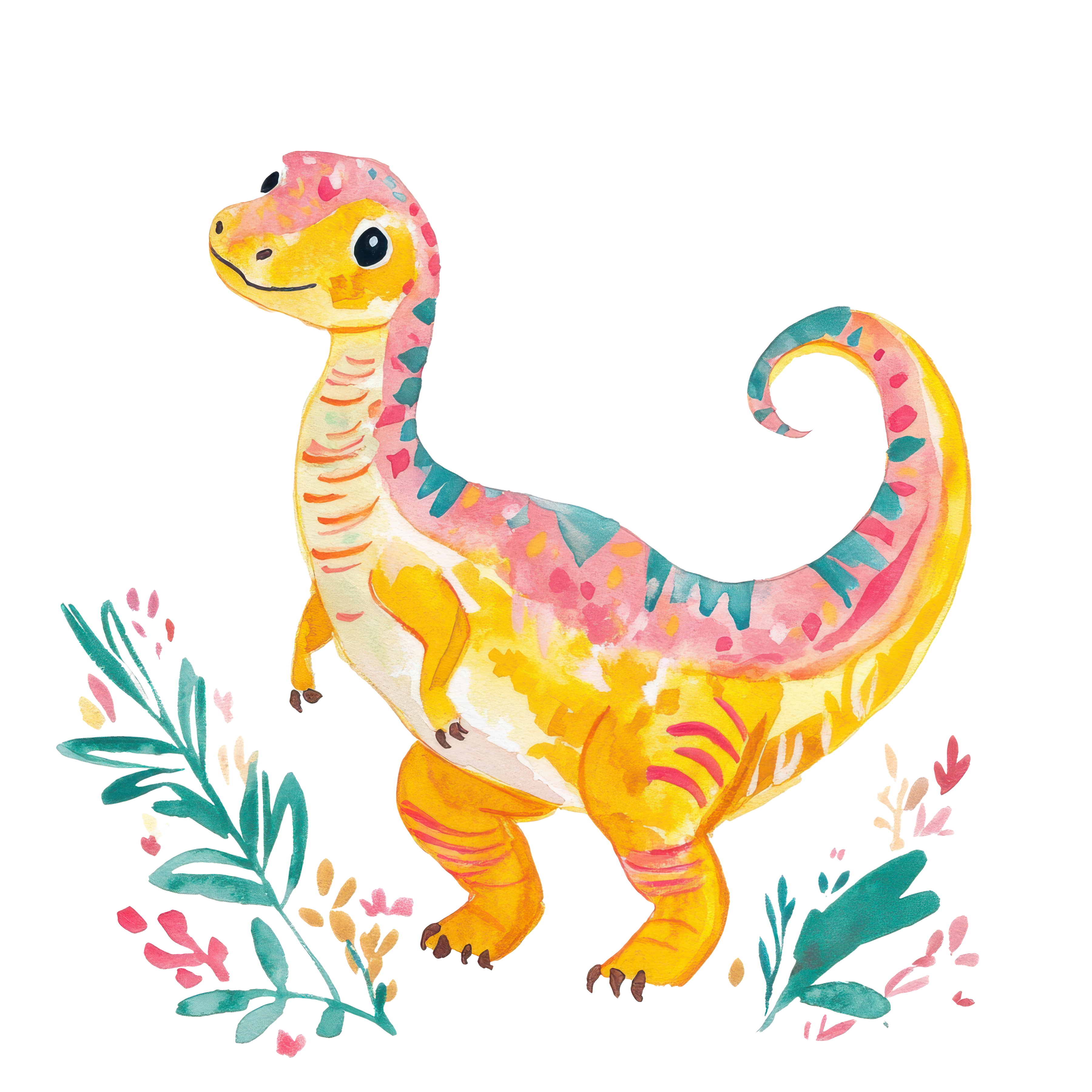 Preppy Dinosaur Clipart, Cute Animal PNG, Vibrant Pastel SVG, Rainbow Aesthetic Art, Trendy Girly Design, Printable Sticker File, Cricut Cut SVG