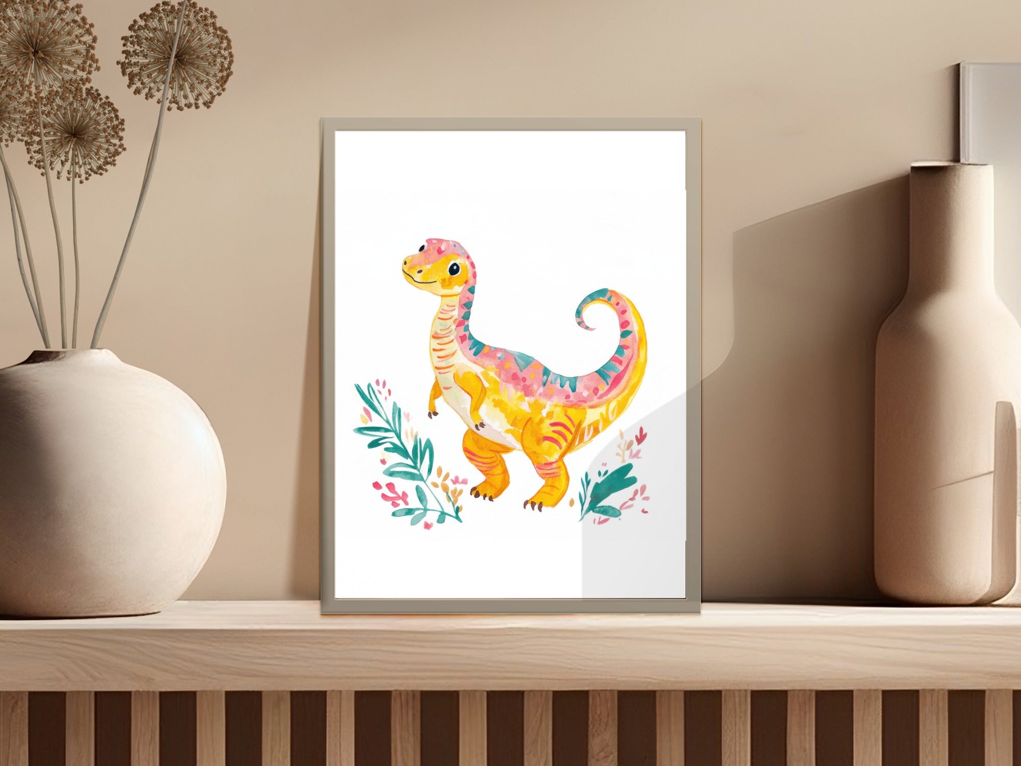 Preppy Dinosaur Clipart, Cute Animal PNG, Vibrant Pastel SVG, Rainbow Aesthetic Art, Trendy Girly Design, Printable Sticker File, Cricut Cut SVG