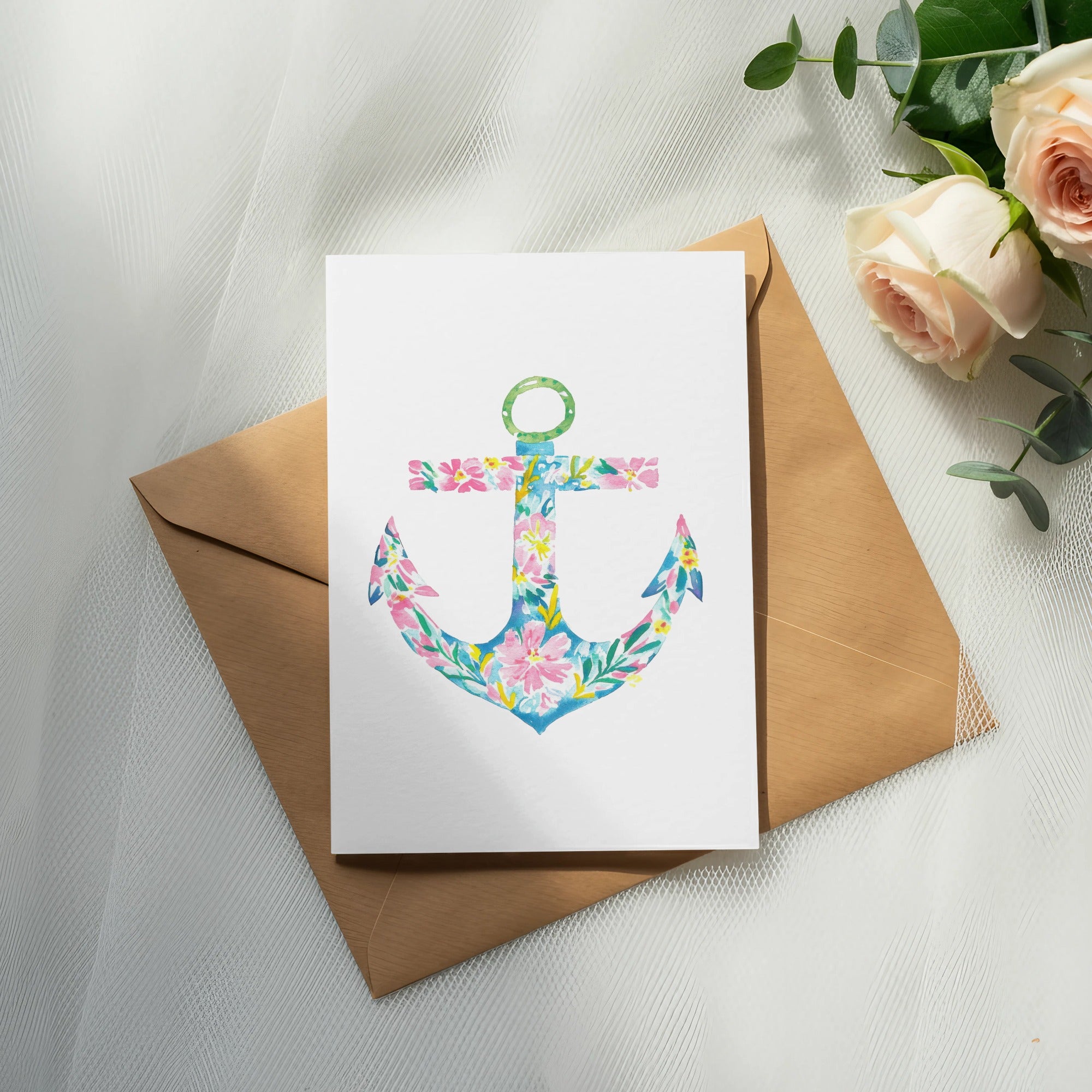 Preppy Floral Anchor PNG SVG Sublimation File, Preppy Clip Art Digital Nautical Coastal Summer Design, Instant Download Digital Product