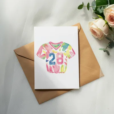 Preppy Football Jersey PNG SVG, Vibrant Painted Aesthetic, Cute Cartoon Clipart Design, Watercolor Preppy Graphic, Colorful Girly Art