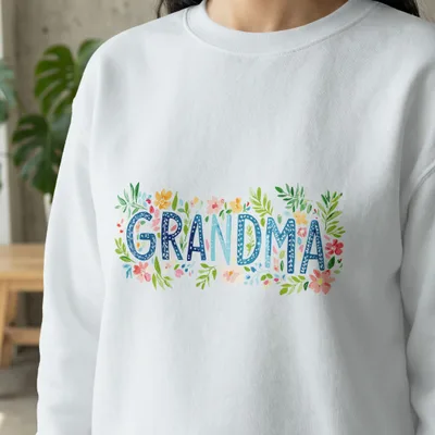 Preppy Grandma Floral Preppy Clip Art SVG Digital File. Cute Floral Digital Download for Mother's Day Gift & Grandparents Day. SVG