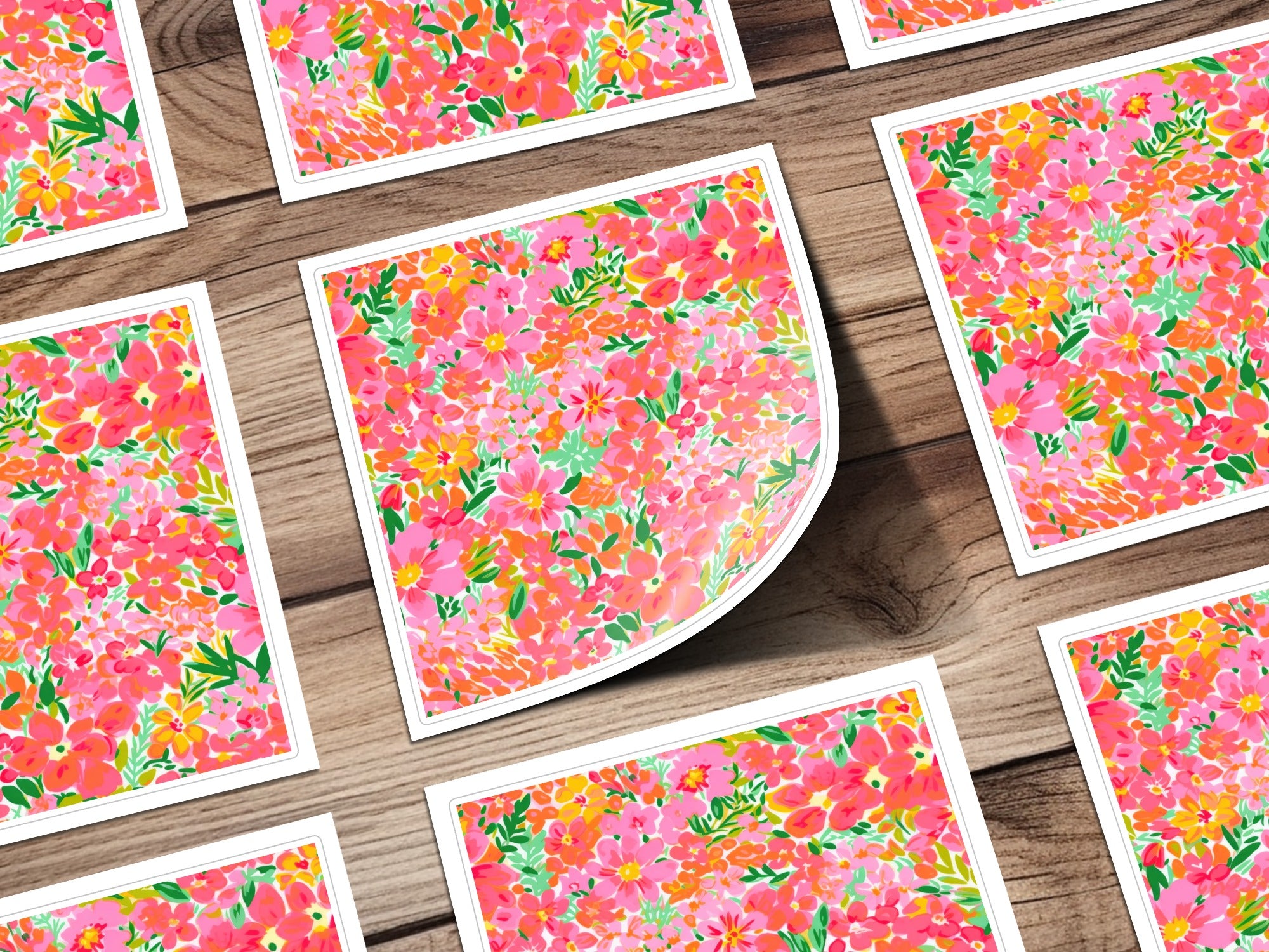 Preppy Hot Pink Floral Seamless Pattern for Commercial Use