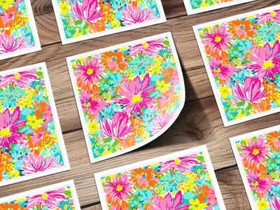 Preppy Hot Pink Floral Seamless Pattern for Commercial Use
