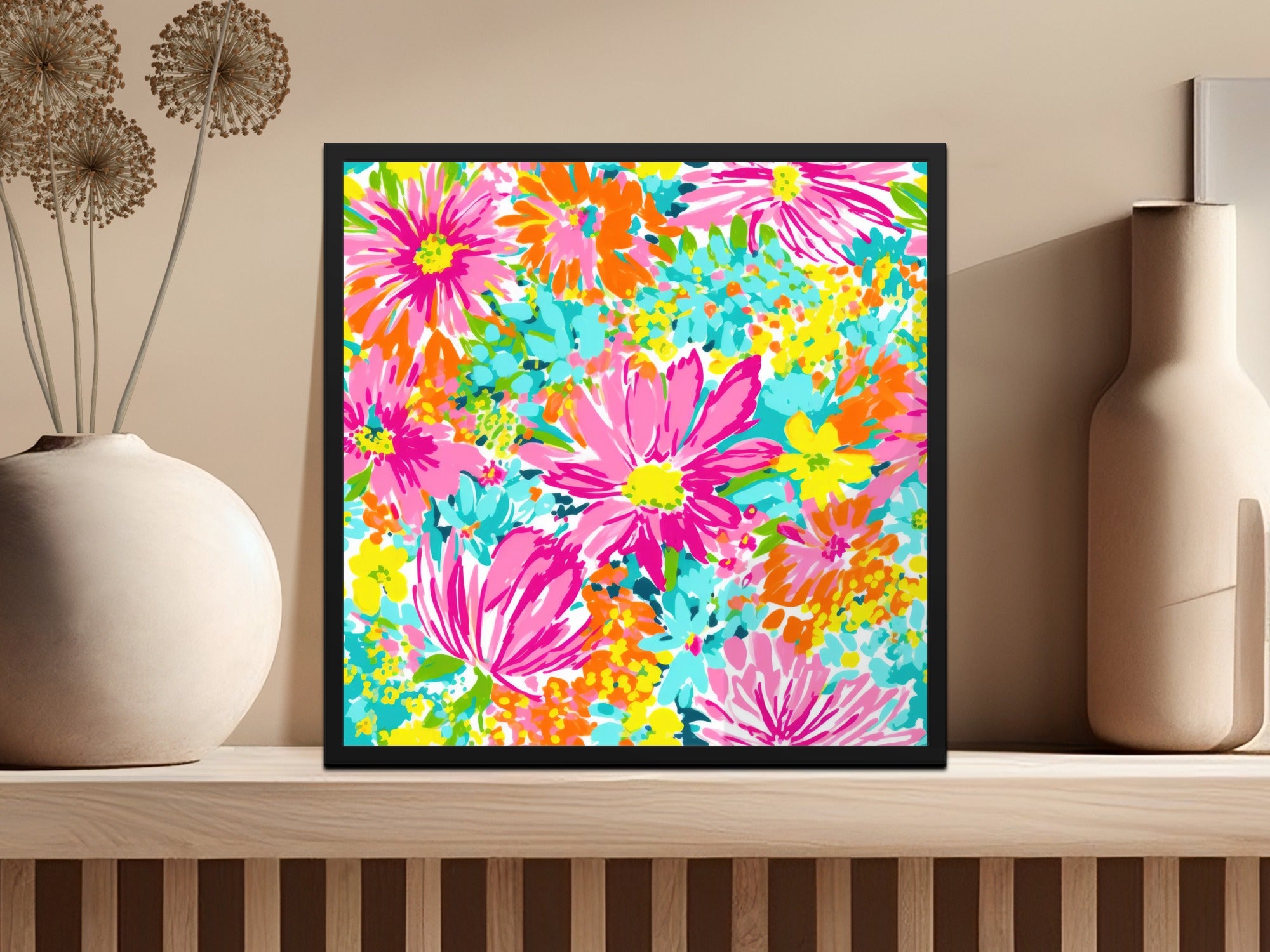 Preppy Hot Pink Floral Seamless Pattern for Commercial Use