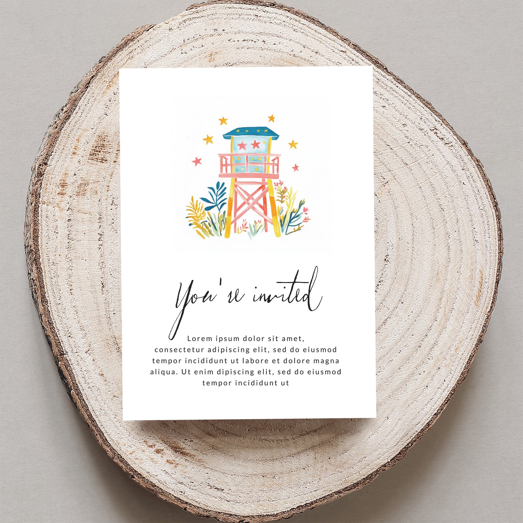 Preppy Lifeguard Tower PNG SVG, Pastel Beach Clipart, Trendy Girly Graphic, Summer Aesthetic, Cricut Cut File, Sublimation Design