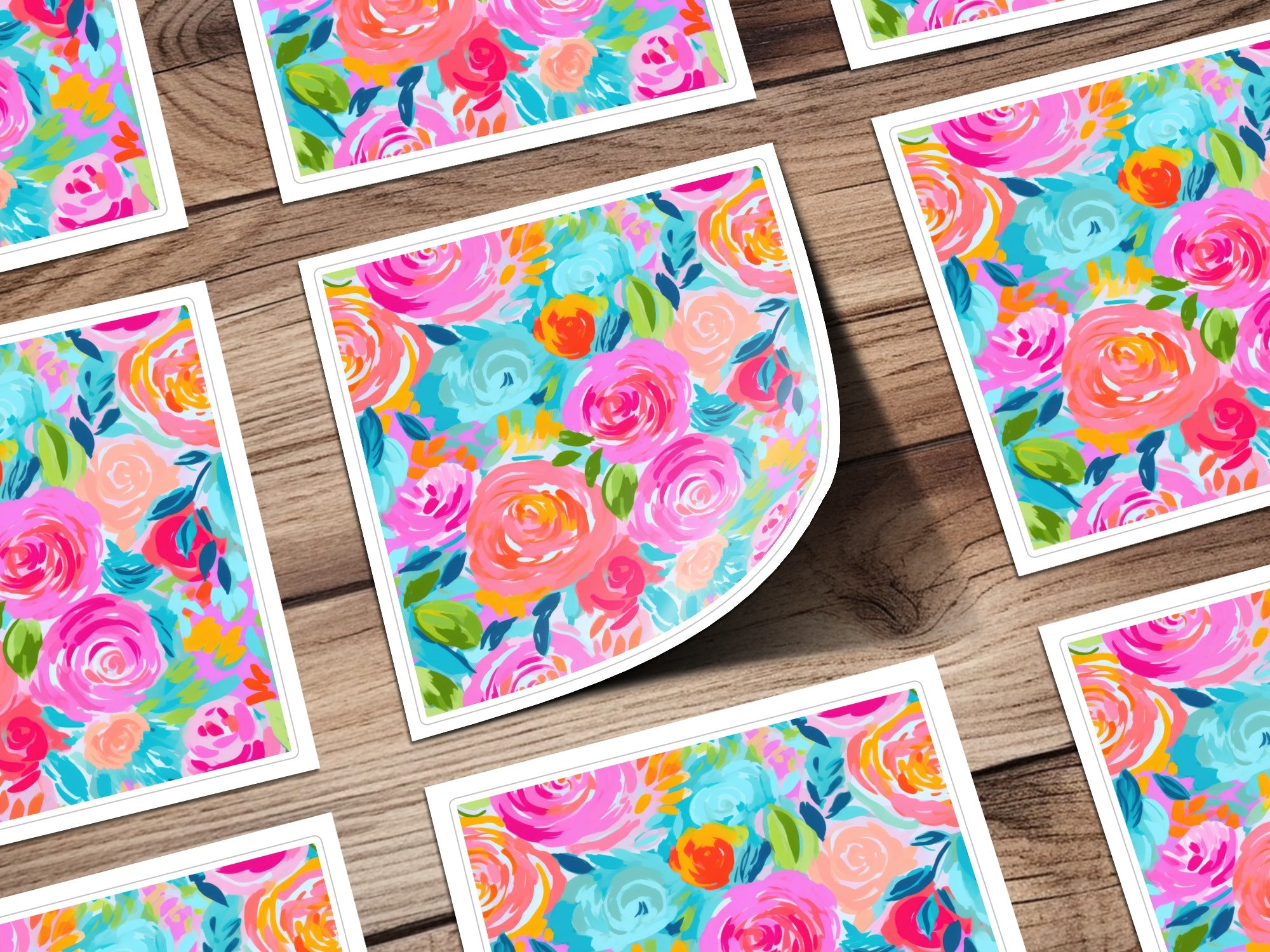Preppy Neon Floral Maximalist Floral Pattern Digital