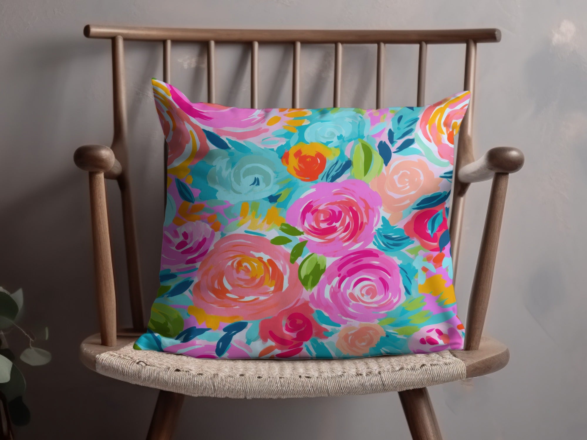 Preppy Neon Floral Maximalist Floral Pattern Digital
