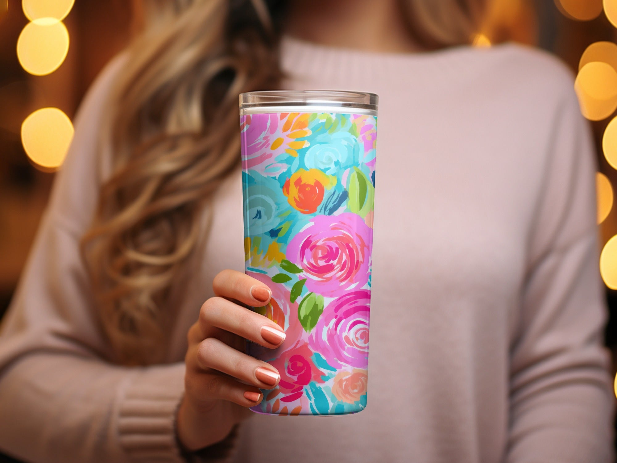 Preppy Neon Floral Maximalist Floral Pattern Digital