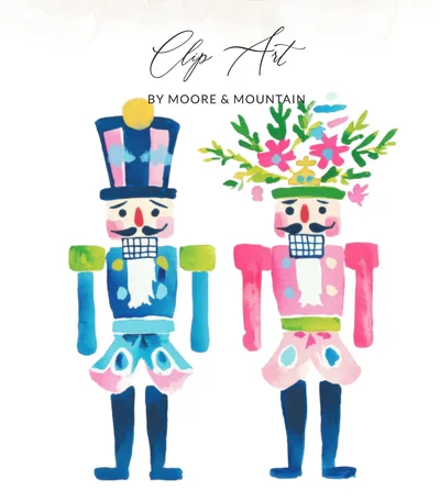 Preppy Nutcracker PNG SVG, Painterly Pastel Artwork, Gouache Style Illustration, Vibrant Clipart Design, Watercolor Preppy Graphic, Trendy