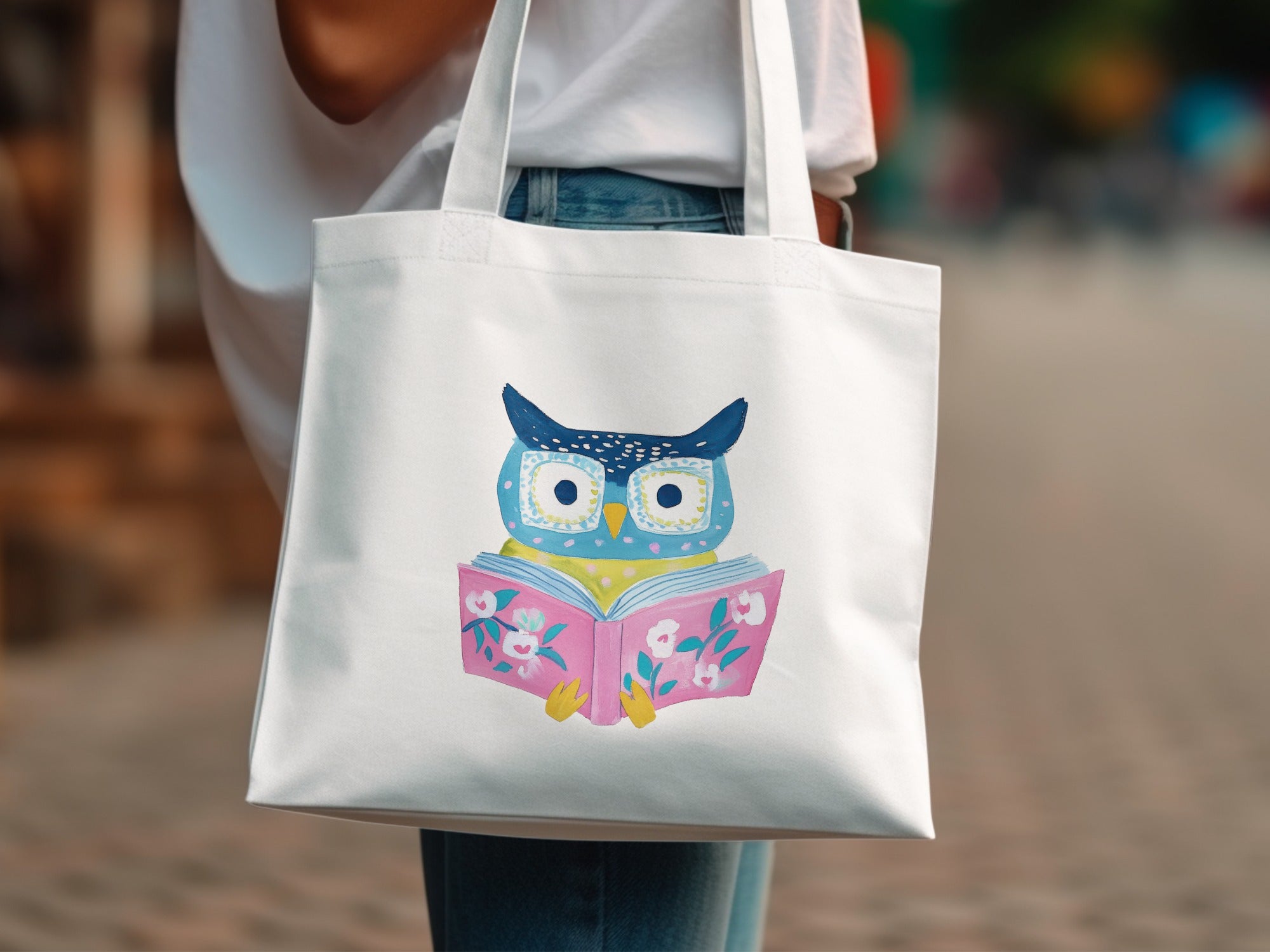 Preppy Owl Reading Book Clip Art SVG Digital Download, Cute Teacher Librarian Book Lover Gift, Nursery Kids Room Decor