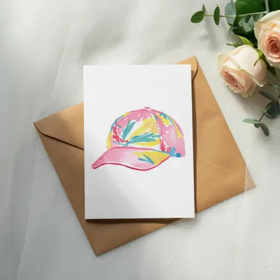 Preppy Painterly Baseball Cap SVG, Preppy PNG Clipart, Gouache Style Illustration, Preppy Clip Art Digital Artwork, Trendy Girly Graphic SVG