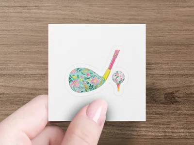Preppy Painterly Golf SVG PNG, Watercolor Preppy Graphic, Gouache Style Illustration, Vibrant Pastel Artwork, Artsy Girly Digital File SVG