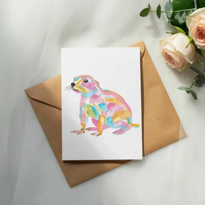 Preppy Painterly Prairie Dog SVG, Hand Painted PNG Clipart Digital, Gouache Style Illustration, Watercolor Pastel Graphic, Vibrant Artsy