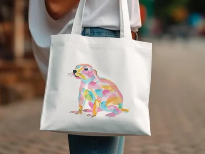 Preppy Painterly Prairie Dog SVG, Hand Painted PNG Clipart Digital, Gouache Style Illustration, Watercolor Pastel Graphic, Vibrant Artsy