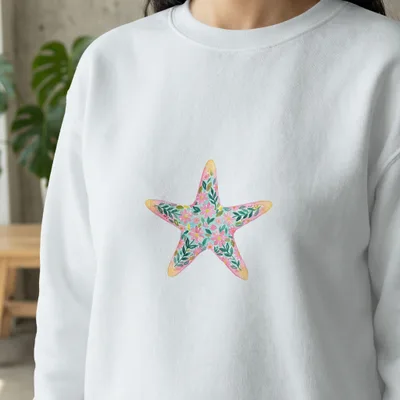 Preppy Painterly Starfish SVG PNG | Gouache Style Watercolor Graphic Clipart | Artsy Girly Pastel Artwork for Crafts & Cricut Digital File