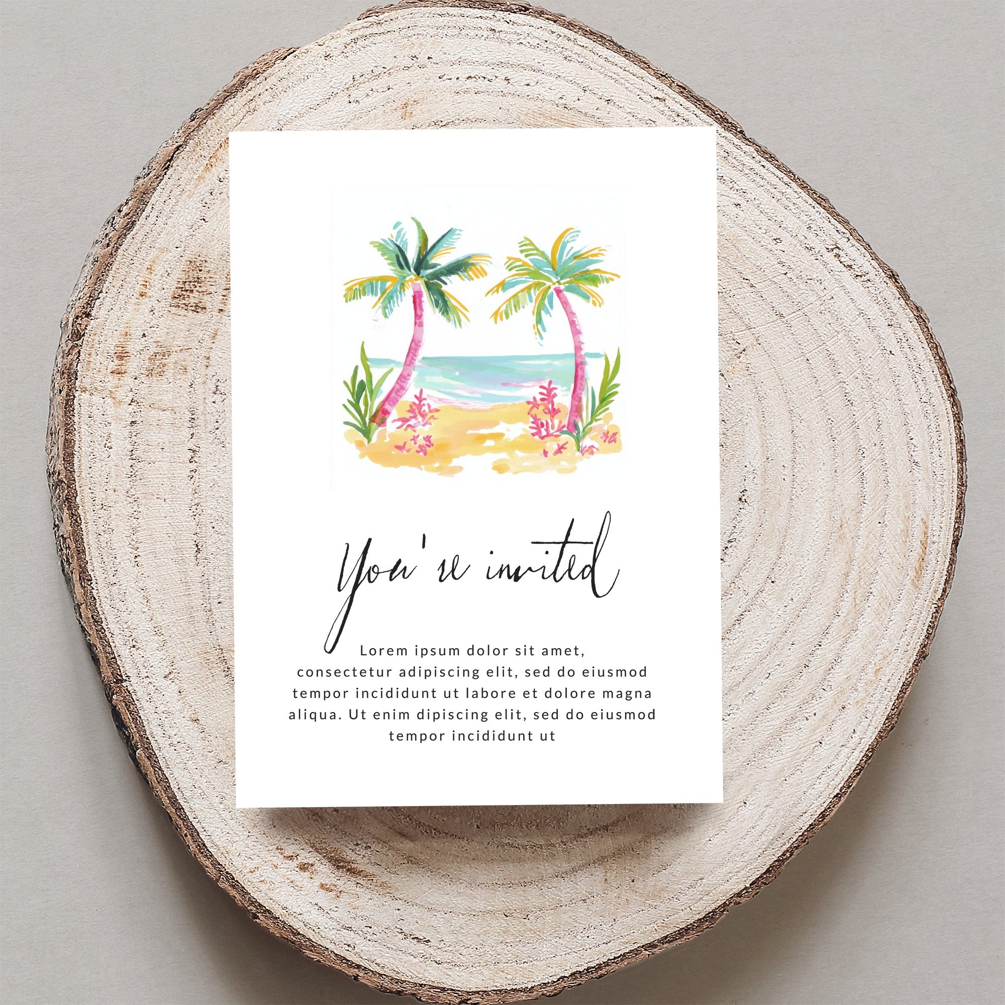Preppy Palm Tree Beach Digital Art, Tropical Island Clipart, Summer Vibes PNG, Cricut Cut File, Sublimation Download, Girly Aesthetic SVG