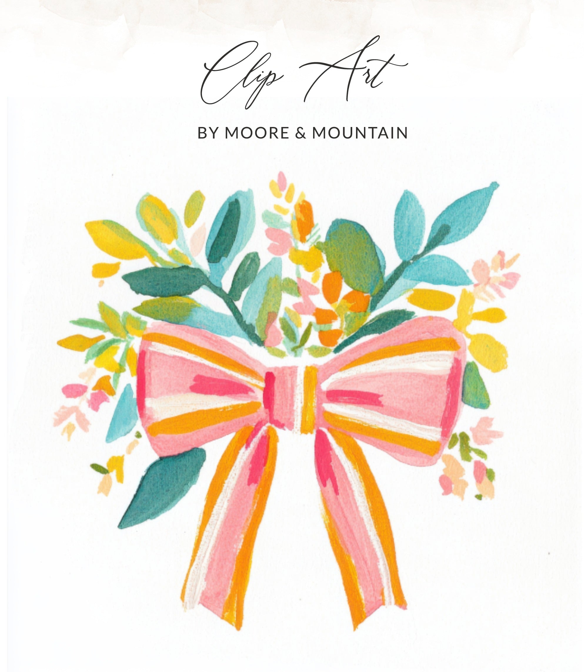 Preppy Pink Bow Clipart, Pastel Flowers PNG, Trendy Girly Design, Printable Sticker File, Cricut SVG Download, Digital Illustration
