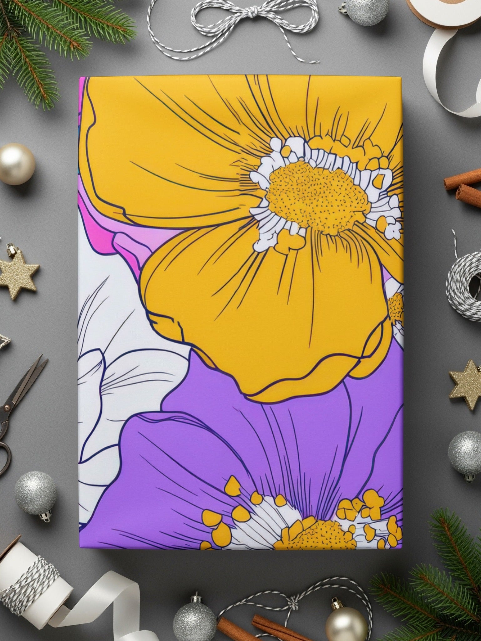Preppy Pink Groovy Floral Background Digital Download, Seamless Retro Flowers, 60s Floral Pattern, Floral Design, Printable Art