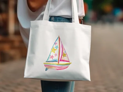 Preppy Rainbow Sailboat Digital Download, Kawaii Boat Clipart, Trendy Girly Graphic, Colorful Sticker Design, Cricut SVG File, Summer Art SVG