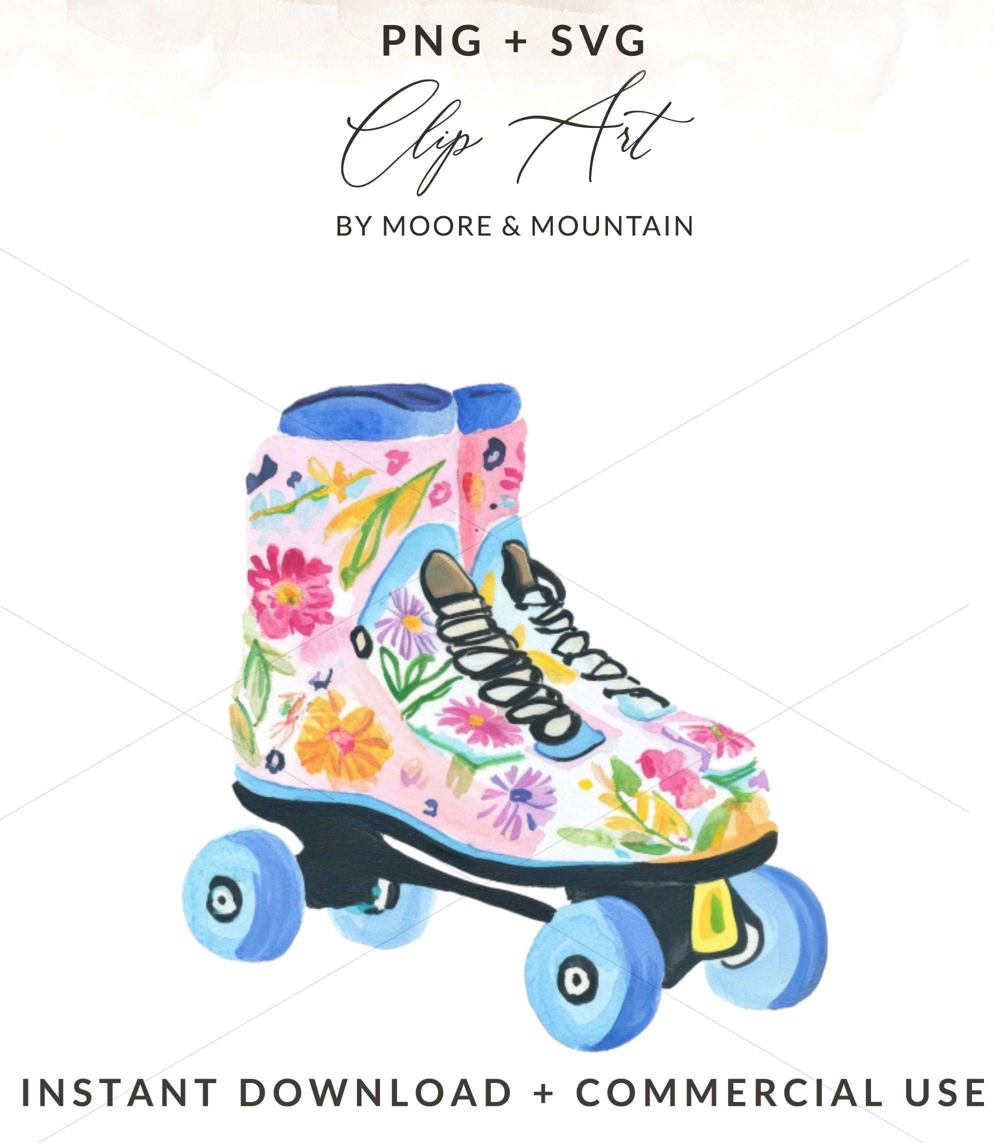Preppy Roller Skate PNG, Trendy Girly Design, Y2K Aesthetic, Pastel Summer Art, Printable Sticker File, Cricut SVG Download SVG