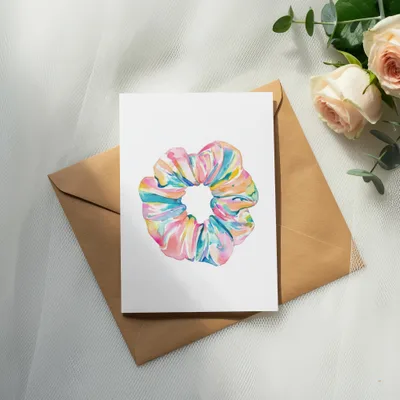 Preppy Scrunchie Clipart, Tie Dye Illustration, Trendy Girly Graphic, Vibrant PNG Download, Rainbow Aesthetic Art, Digital File SVG
