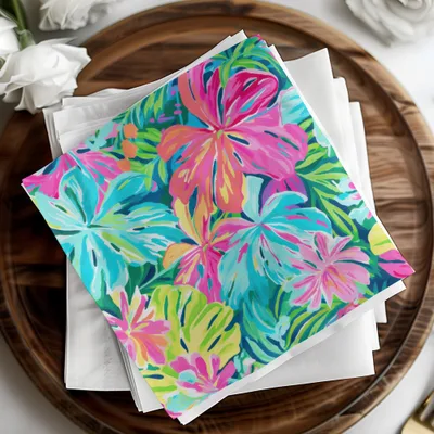 Preppy Seamless Pattern Digital Paper, Vibrant Tropical Leaf Repeat Pattern JPEG for Fabric Printing Sublimation DIY Crafting