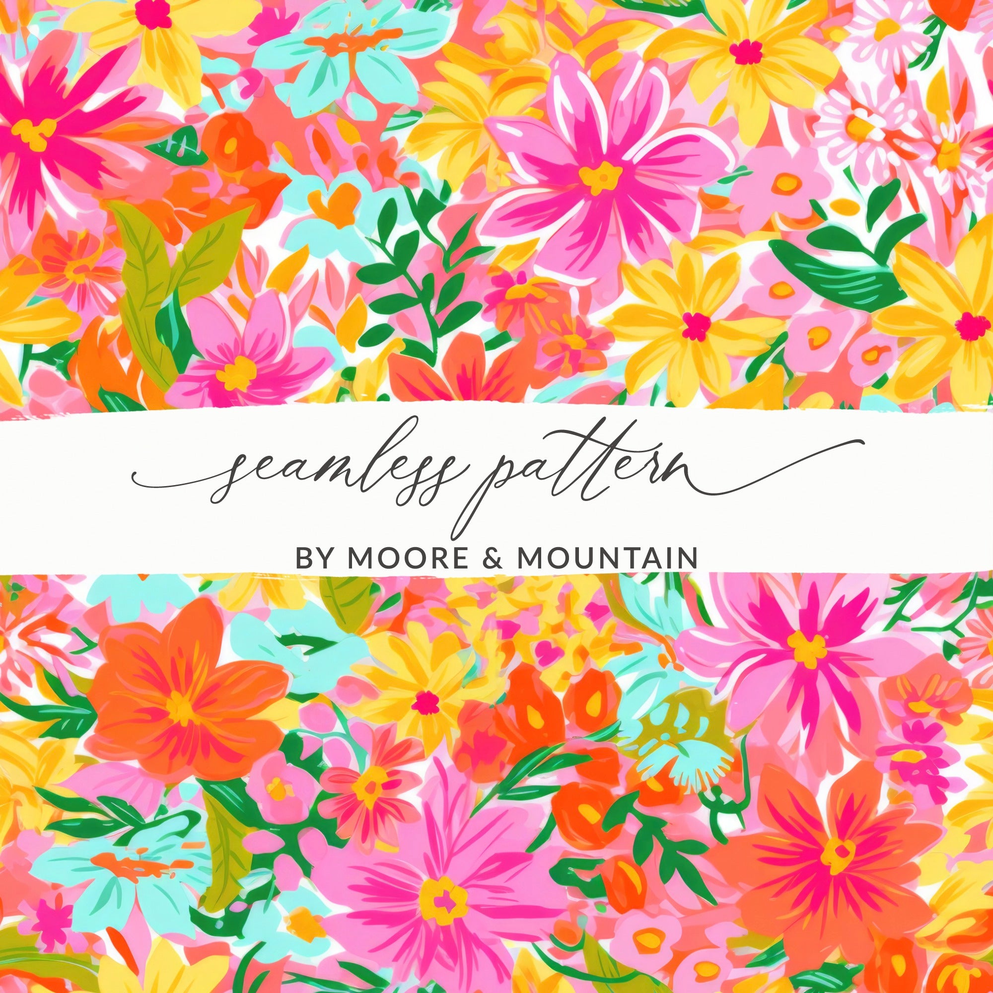 Preppy Seamless Pattern for Commercial Use Bright Floral