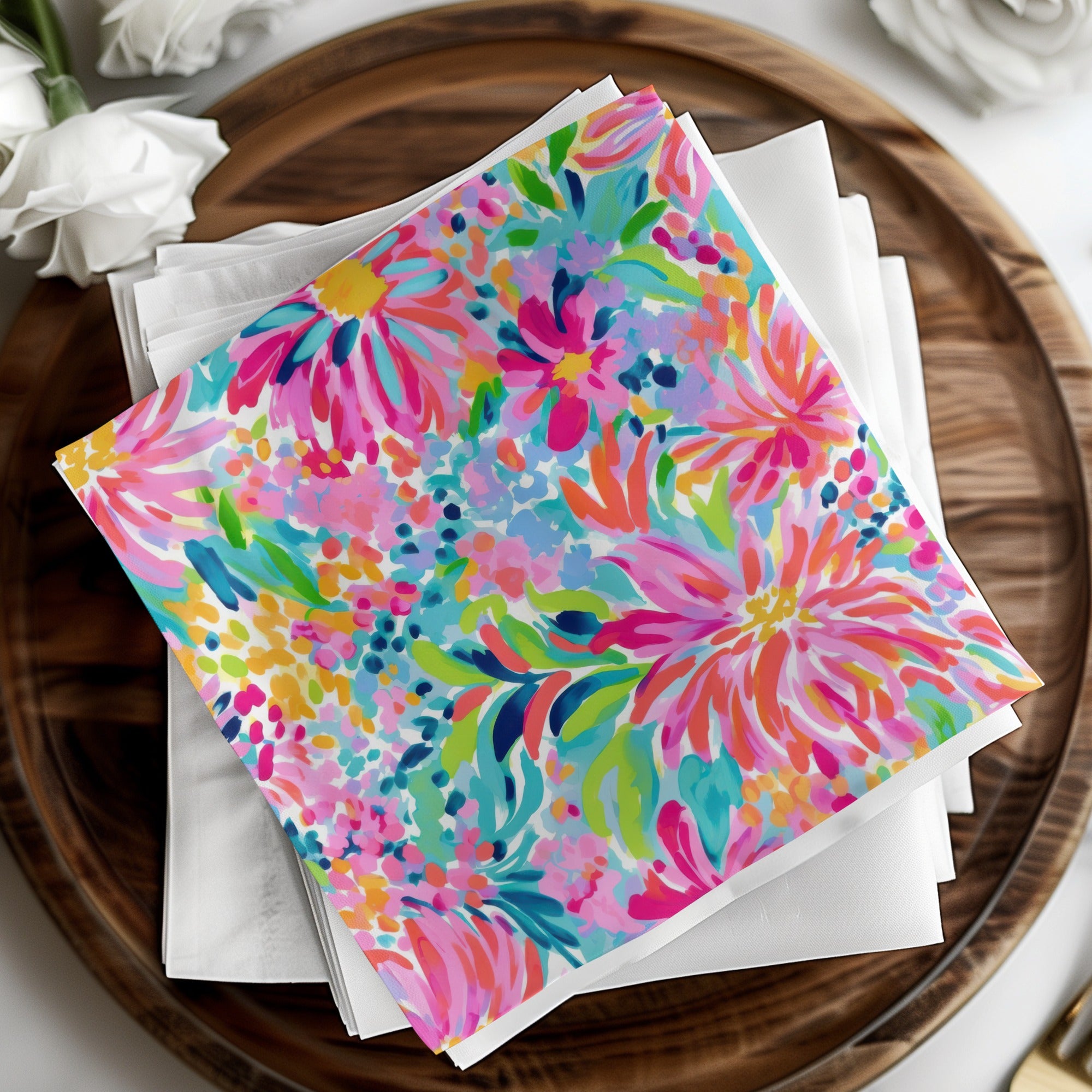 Preppy Seamless Pattern JPEG Digital Paper | Vibrant Abstract Floral | Lilly Pulitzer Style Art | Bright Summer Wallpaper Background PNG |