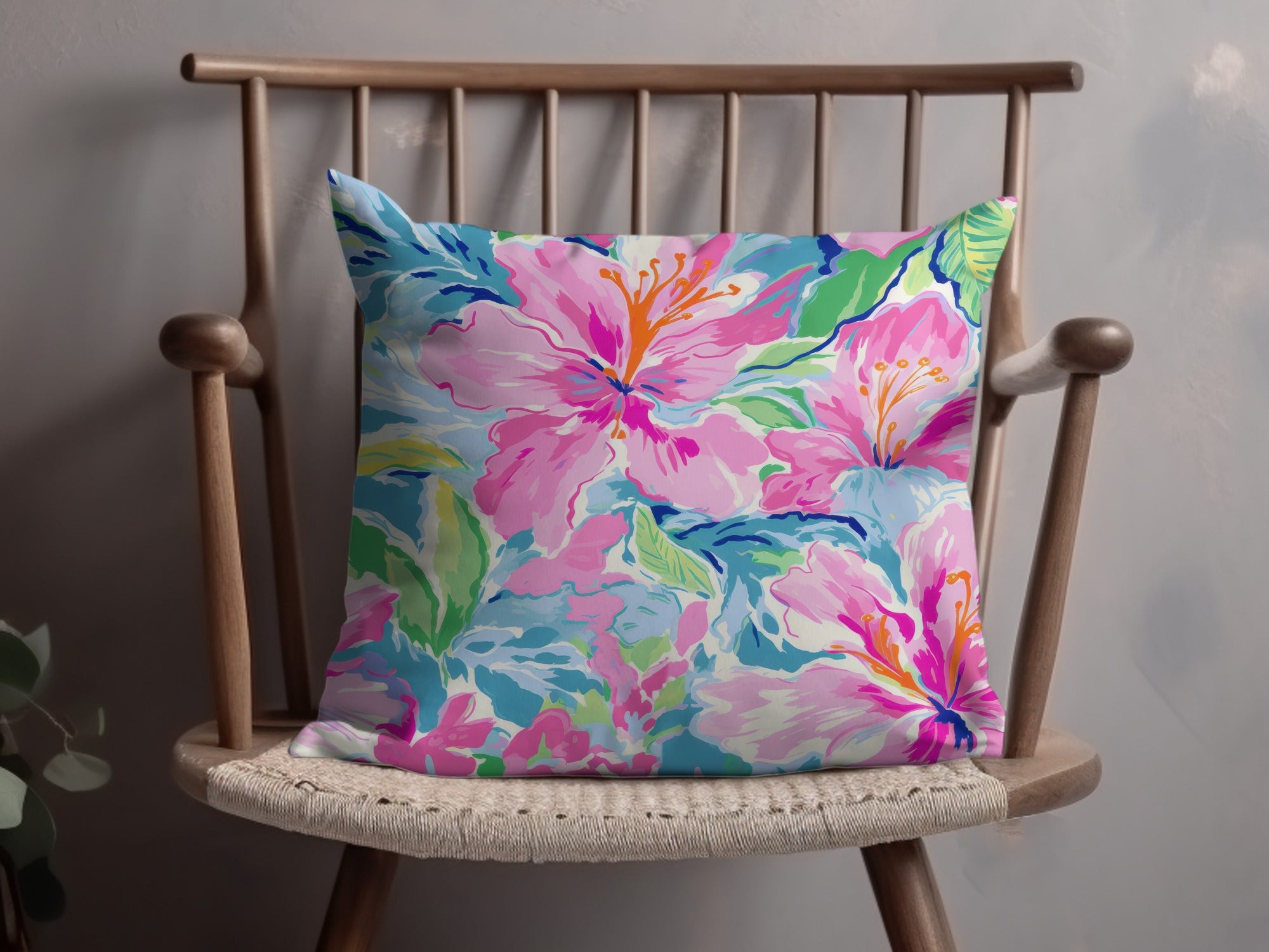 Preppy Seamless Pattern JPEG Digital | Vibrant Hibiscus Floral Pattern for Fabric, Sublimation, Summer Projects | Tropical Flower Print