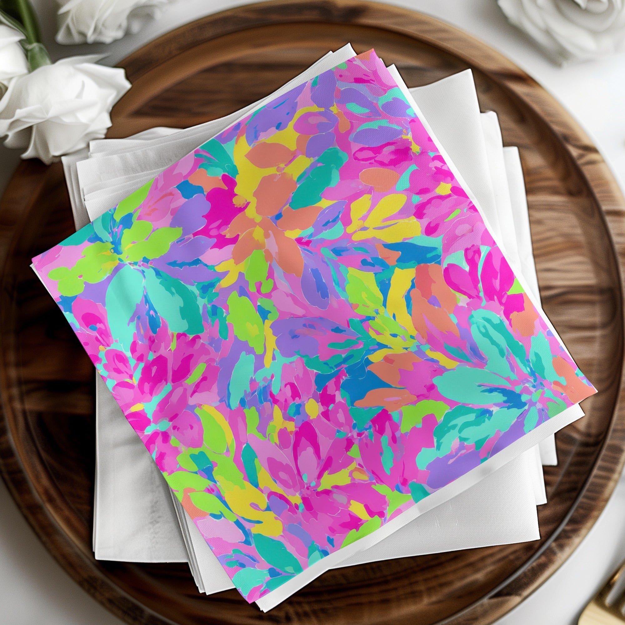 Preppy Seamless Pattern JPEG | Vibrant Abstract Floral Digital Paper | Bright Summer Botanical Print for Fabric & Crafts