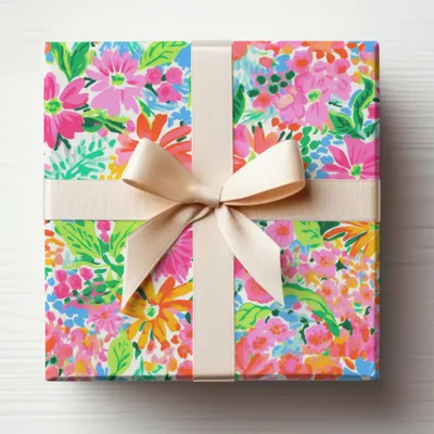 Preppy Seamless Summery Bright Floral Maximalist Pattern