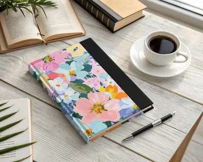 Preppy Spring Abstract Gouache Acrylic Artistic Floral Swirl in Pastels Digital Download Pattern
