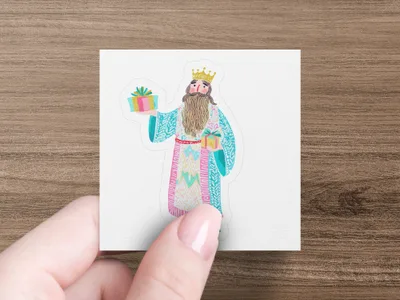 Preppy Three Kings Magi Epiphany SVG Clipart Digital Download | Wise Men Christmas Art Folk Art PNG File for Holiday Decor