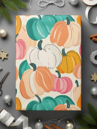 Pumpkin Digital Paper, Seamless Pattern, Fall Harvest Clipart, Autumn Theme, Pastel Pumpkins, Scrapbooking Paper, Fabric Design, Digital