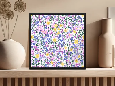 Purple Pastel Spring Floral Pattern Ditsy Floral Seamless Digital