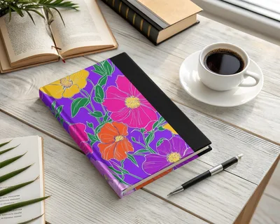 Purple Preppy 60s floral pattern, Groovy Floral Background, Seamless Retro Flowers Digital Products, Pattern Design