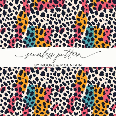 Rainbow Colored Modern Animal Print Background Design