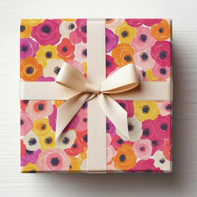 Ranunculus Seamless Spring Floral Pattern Blush Yellow Multicolored Ditsy Digital