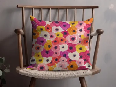 Ranunculus Seamless Spring Floral Pattern Blush Yellow Multicolored Ditsy Digital