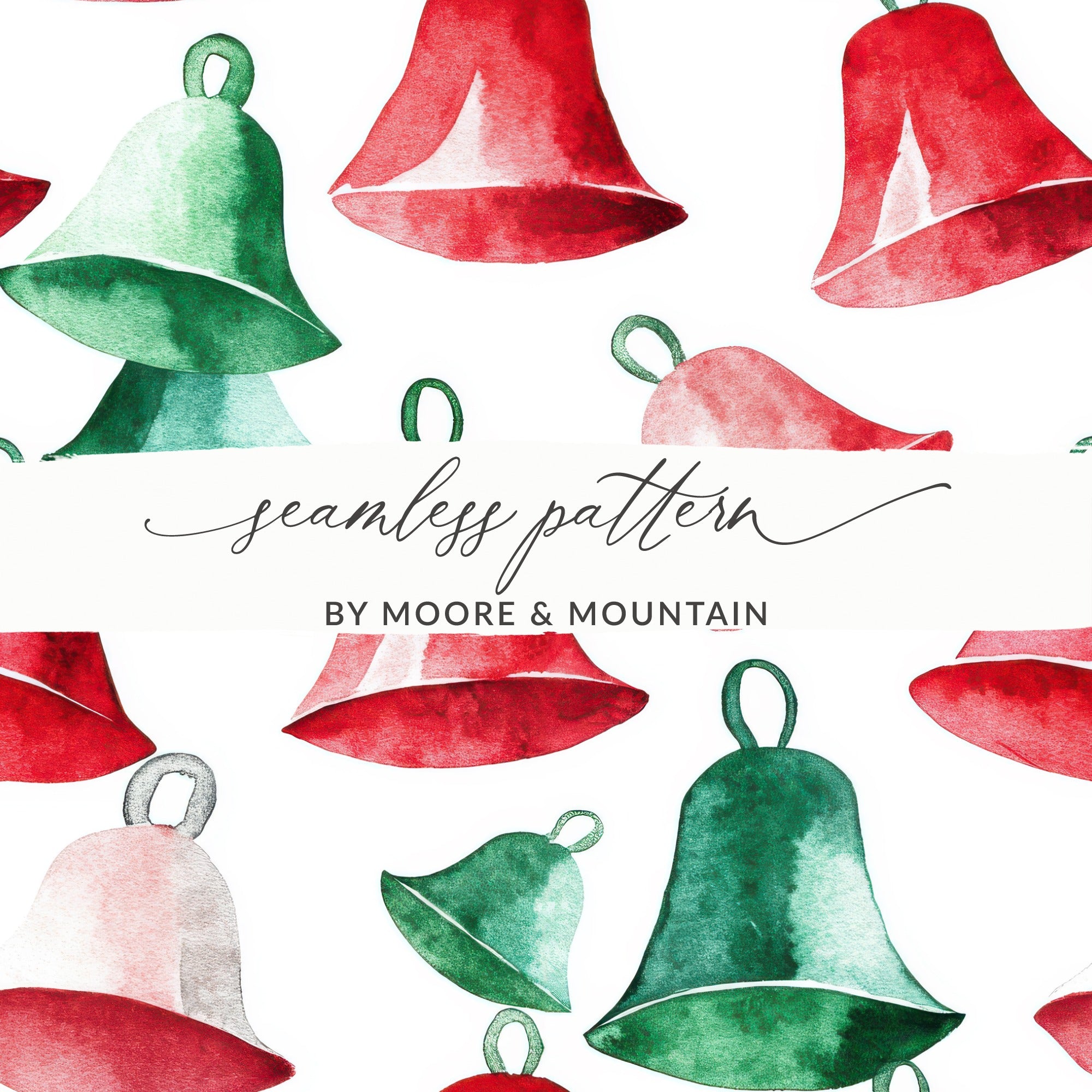 Red and Green Christmas Watercolor Seamless Pattern Print