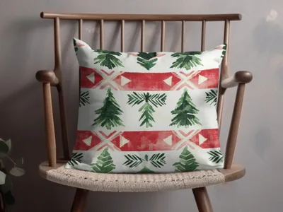 Red and Green Nordic Seamless Background