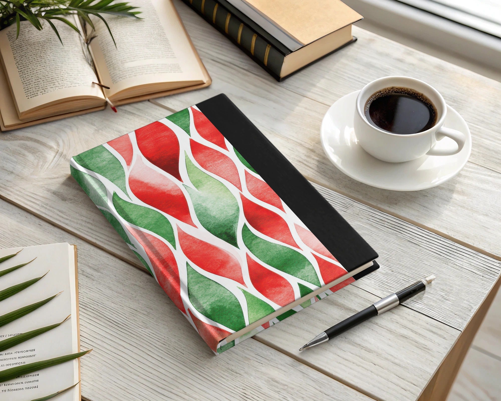 Red and Green Seamless Abstract Pattern Christmas Watercolor Digital
