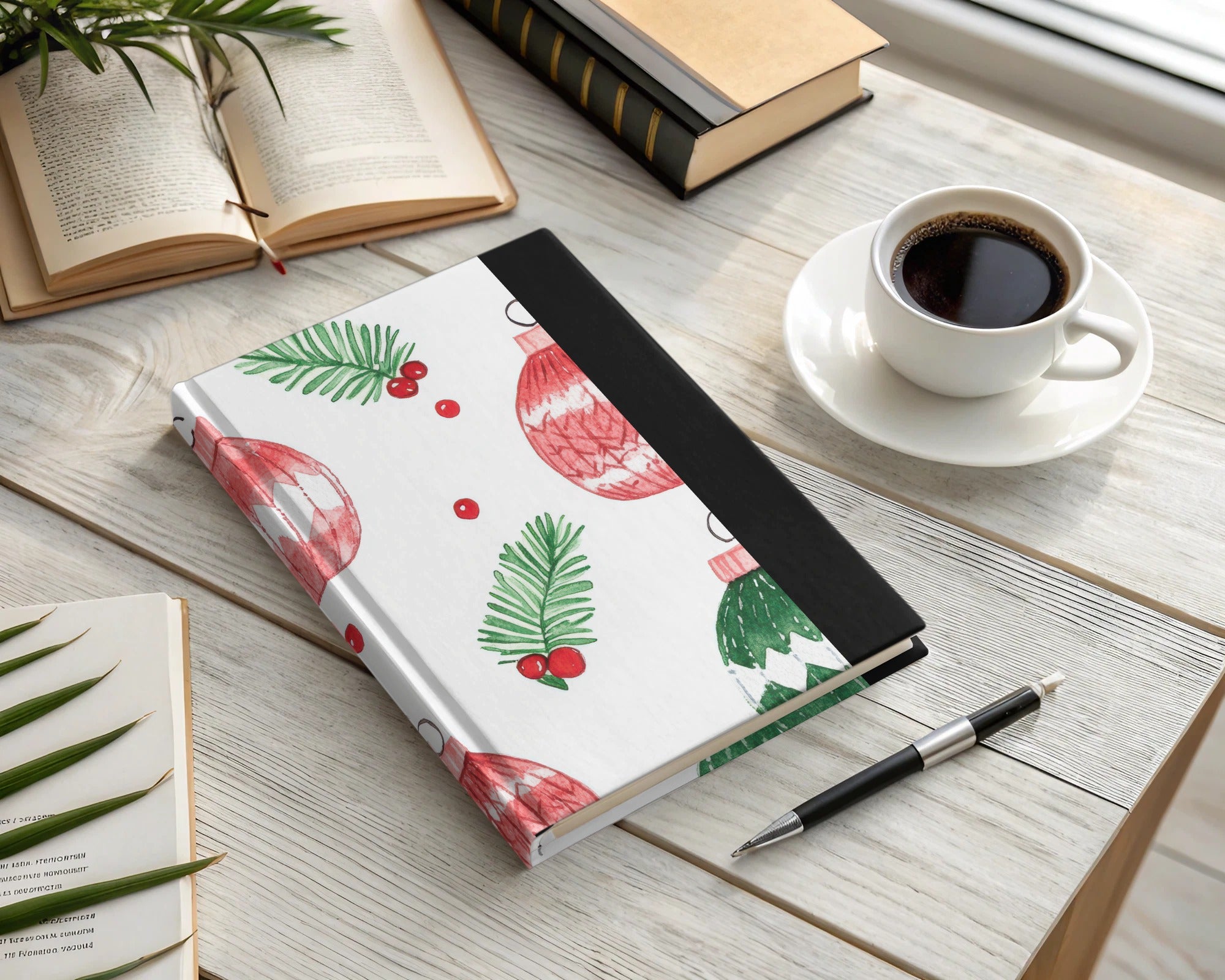 Red and Green Seamless Pattern Christmas Watercolor Digital