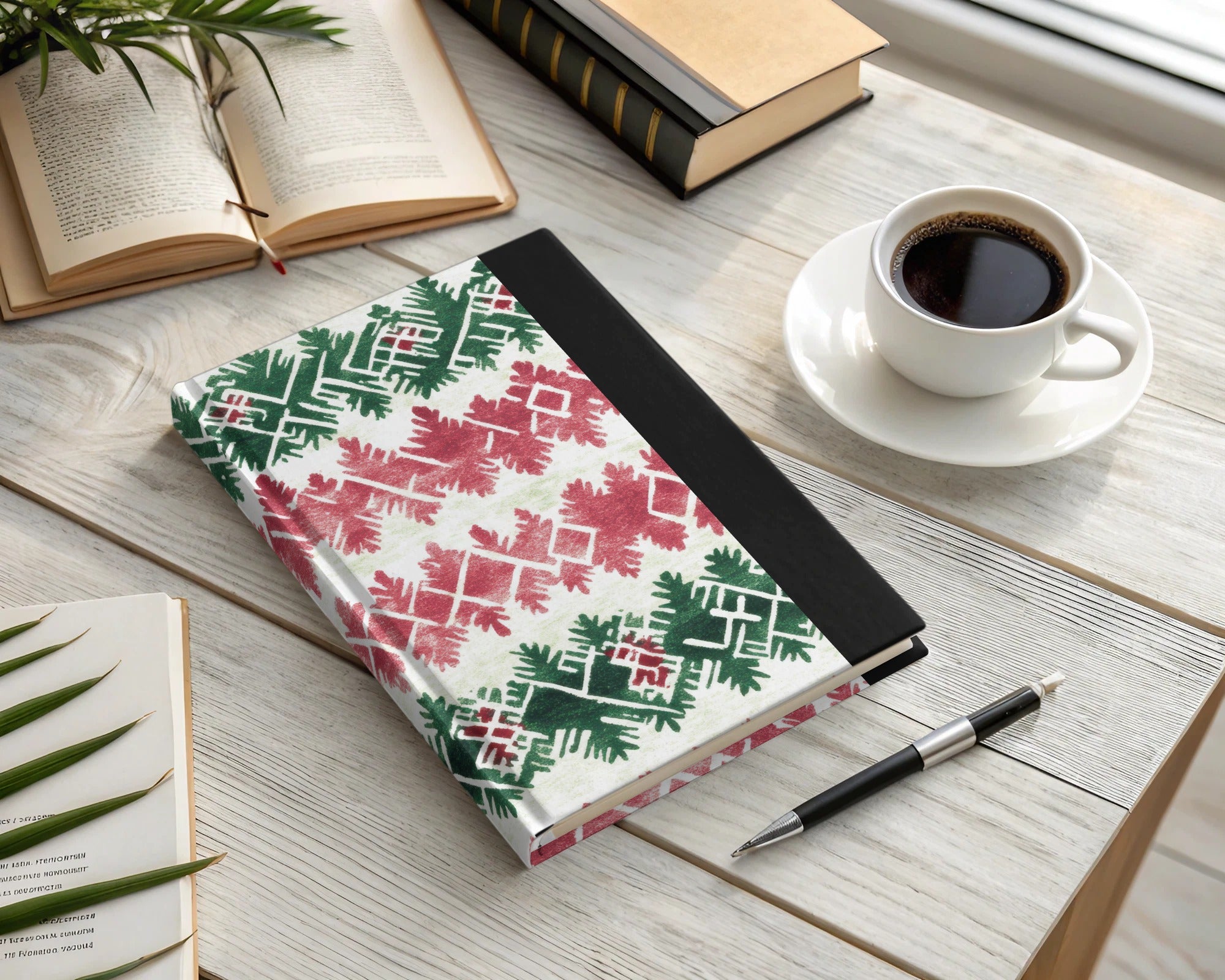 Red and Green Seamless Pattern Christmas Watercolor Digital