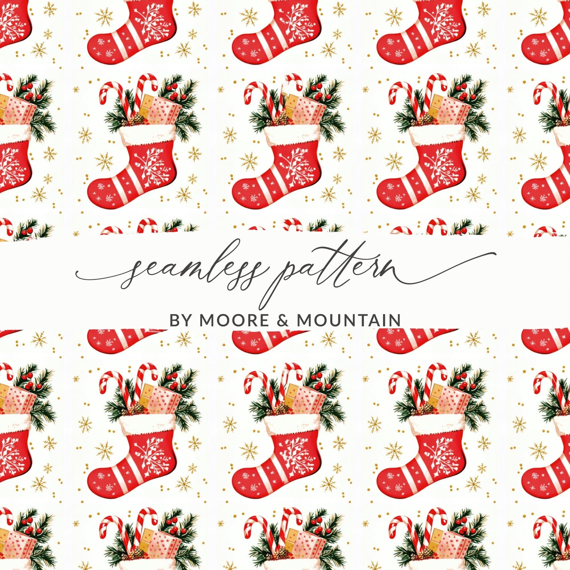 Red Christmas Stocking Digital Paper, Holiday Pattern, Gift Wrap, Scrapbooking, Winter Print, Festive Design, Christmas Decor