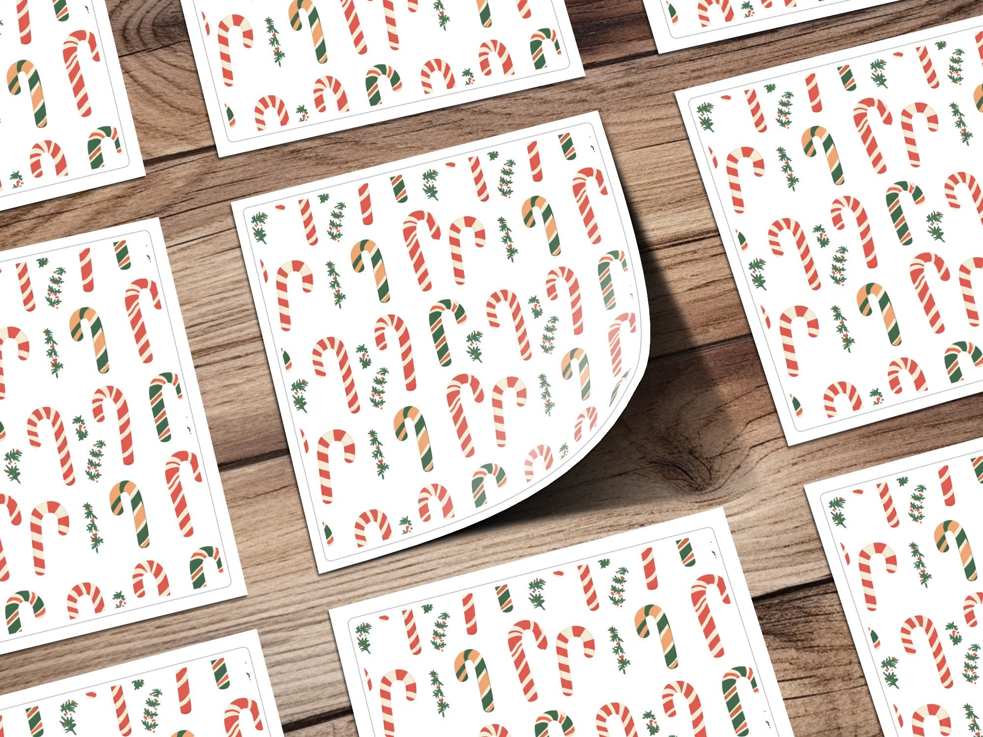 Red Green Candy Cane Digital Paper, Christmas Seamless Pattern, Holiday Scrapbook Paper, Festive Winter Background, Digital Download