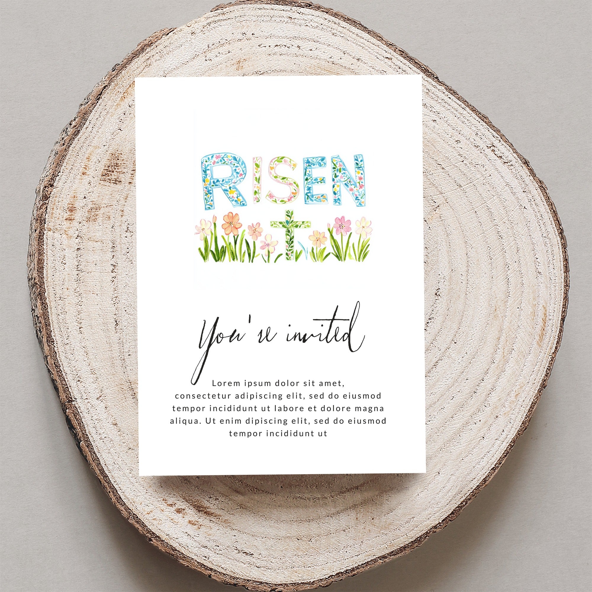 RISEN Floral Cross Clipart, Easter Christian PNG, Digital Download, Preppy Spring Art, Commercial Use, Vibrant Pastel Flowers SVG, Printable