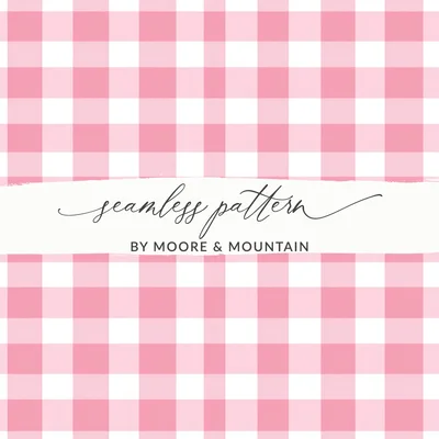 Rose Pink Gingham Seamless Pattern, Commercial Use Digital Paper, Checkered High Resolution, Buffalo Plaid PNG, Wide Stripe Background