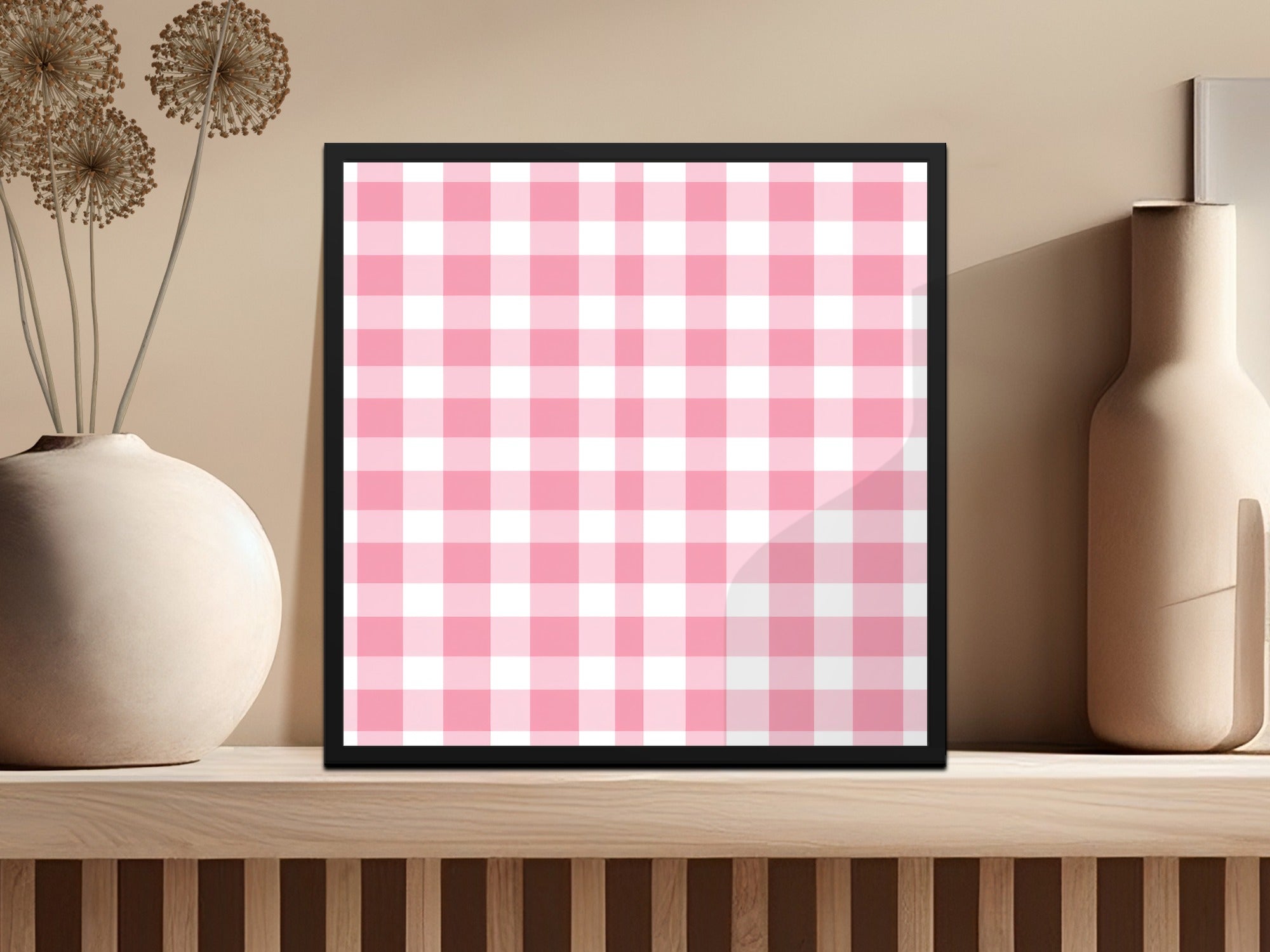 Rose Pink Gingham Seamless Pattern, Commercial Use Digital Paper, Checkered High Resolution, Buffalo Plaid PNG, Wide Stripe Background